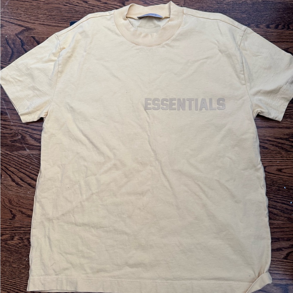 ESSENTIALS Men's Crewneck Tee in Pale Yellow
